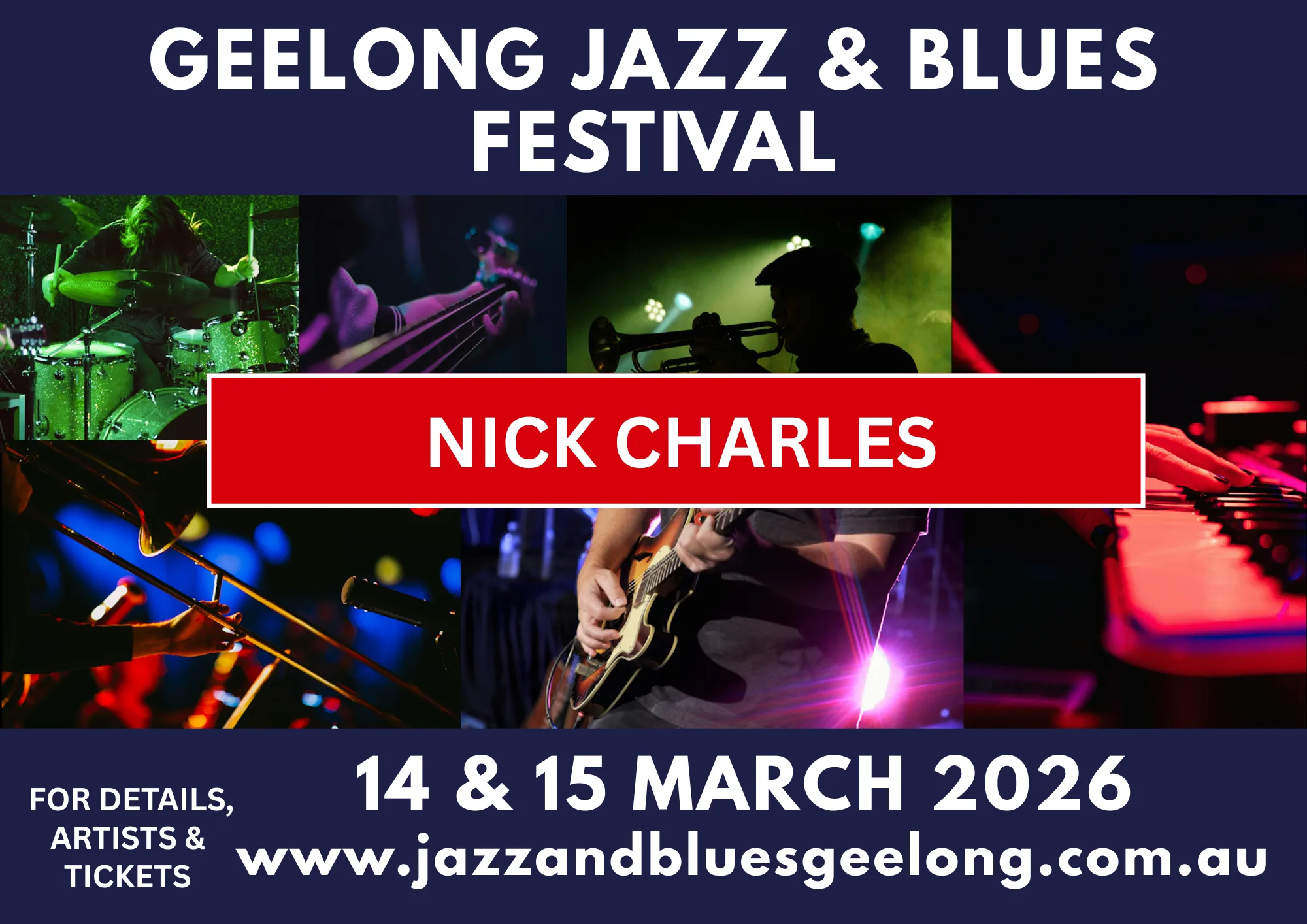 Nick Charles Geelong Blues Fest Poster